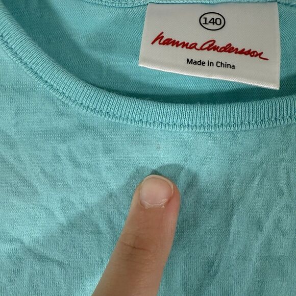 Hanna Anderson Shirt Girls 10 Blue Tank Top Round Neck Fish Print 100% Cotton - Picture 4 of 10